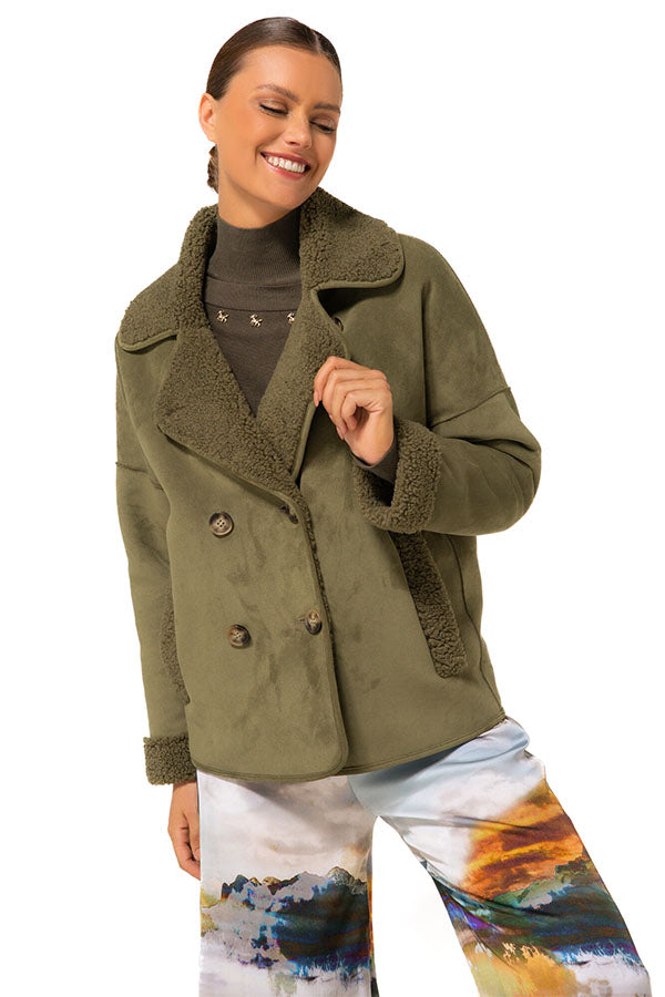 SHERPA LINING SUEDE-LOOK JACKET
