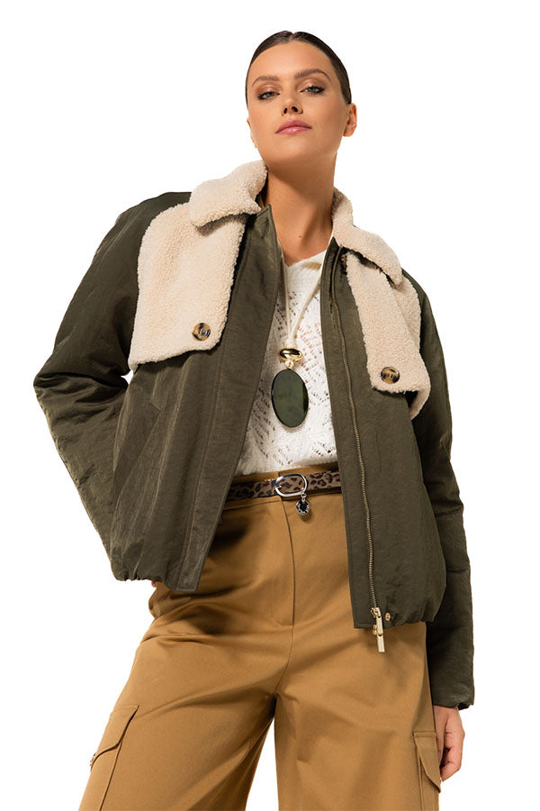 TEDDY DETAILS BOMBER JACKET