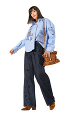 SEQUINS BARREL JEANS