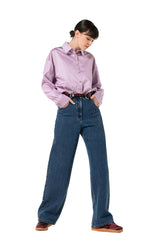 DECORATIVE RELIEF PATTERN SUPPLE DENIM TROUSERS