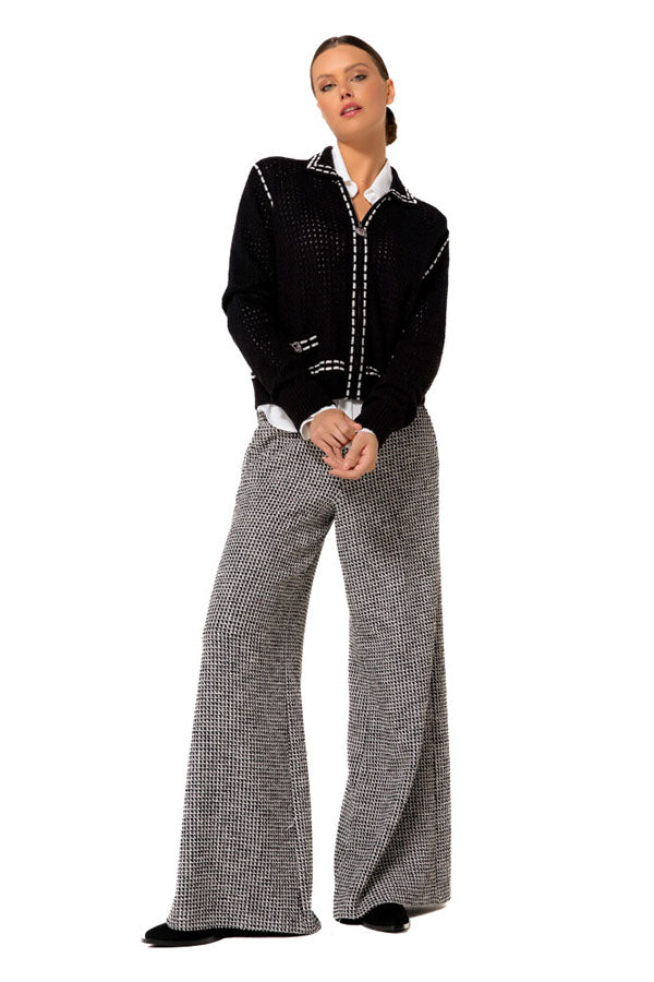 WIDE JACQUARD TROUSERS