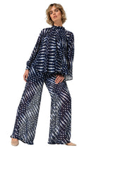 ELASTICATED WAIST PALAZZO TROUSERS