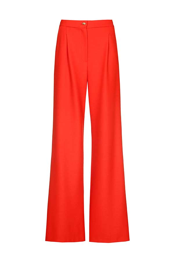 RED STRAIGHT TROUSERS