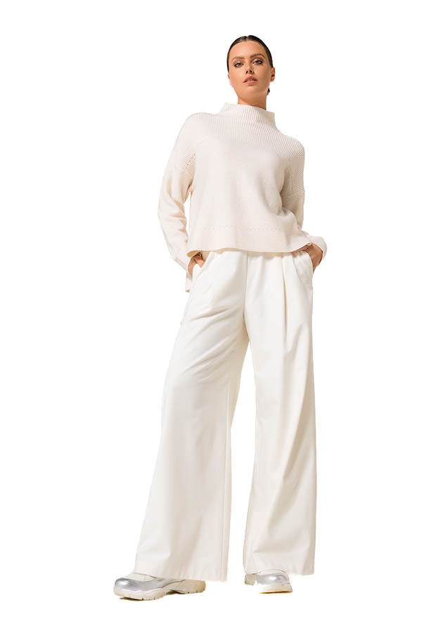LOOSE-FITTING WIDE WOOL-MIX TROUSERS