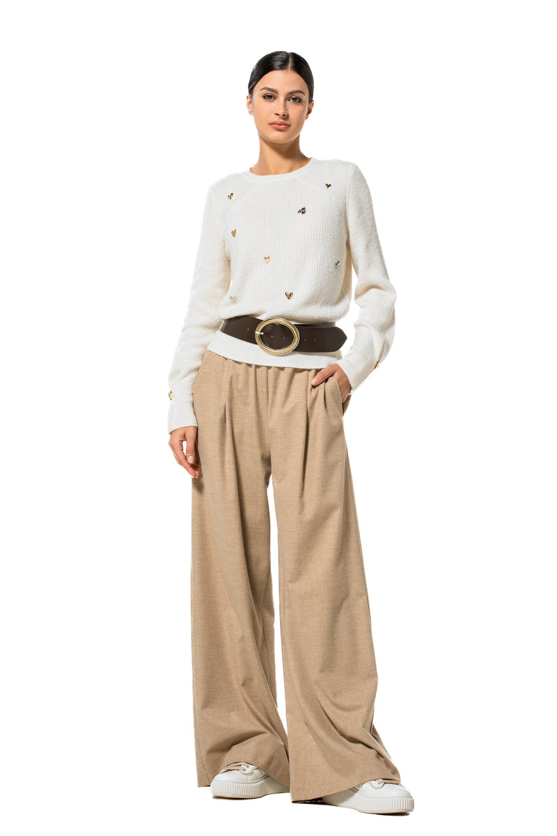 LOOSE-FITTING WIDE WOOL-MIX TROUSERS