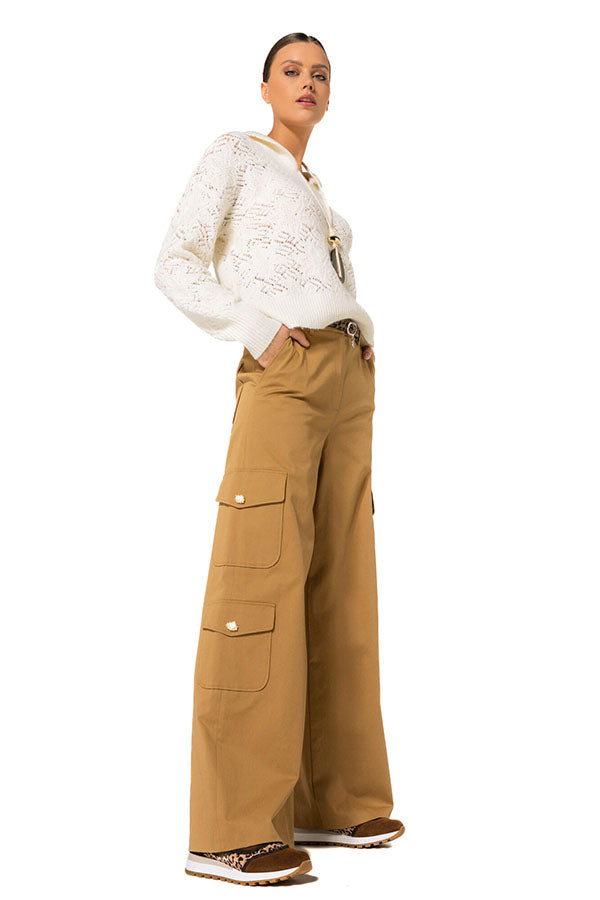 COMFORTABLE COTTON CARGO TROUSERS