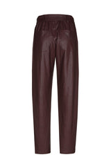 VEGAN LEATHER CARROT-FIT TROUSERS