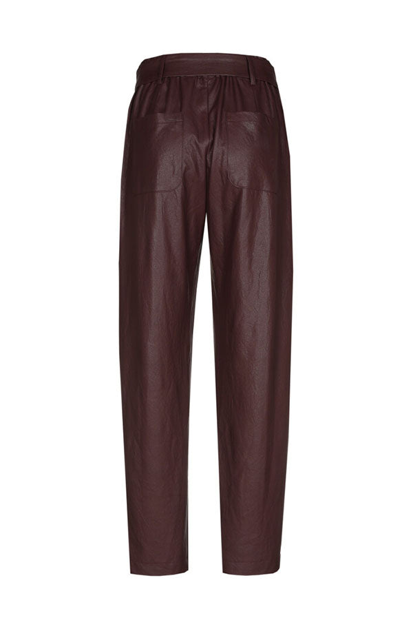 VEGAN LEATHER CARROT-FIT TROUSERS