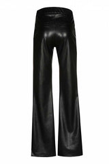 STRAIGHT-FITTING ECO-LEATHER TROUSERS