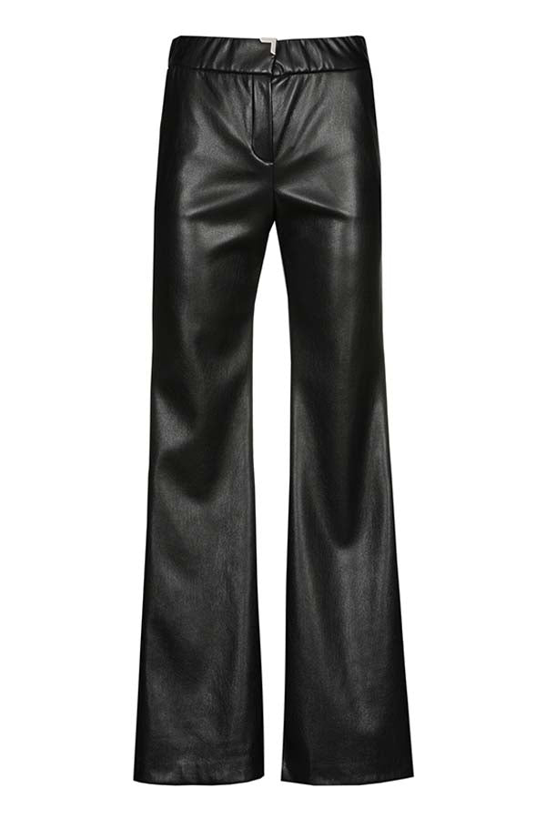 STRAIGHT-FITTING ECO-LEATHER TROUSERS