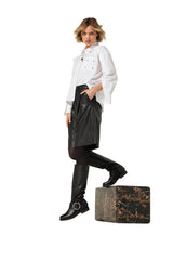 VEGAN LEATHER BERMUDA SHORTS