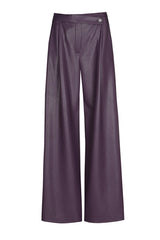 PLUM VEGAN LEATHER CITY CHIC TROUSERS