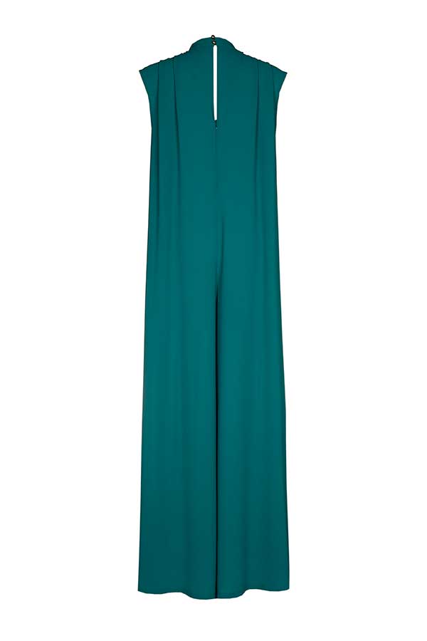 EMERALD WIDE LEG CREPE JUMPSUIT