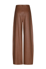 VEGAN LEATHER BARREL TROUSERS