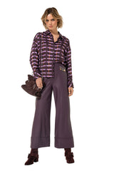 PLUM VEGAN LEATHER 7/8 TROUSERS