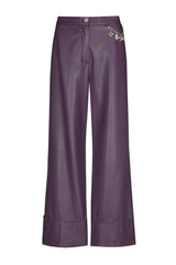 PLUM VEGAN LEATHER 7/8 TROUSERS