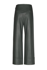 GREEN VEGAN LEATHER 7/8 TROUSERS
