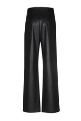 BLACK VEGAN LEATHER TROUSERS