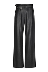 BLACK VEGAN LEATHER TROUSERS