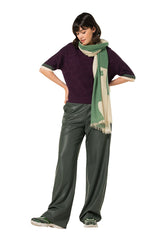 GREEN VEGAN LEATHER TROUSERS