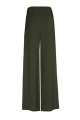 FERN GREEN LOOSE-FITTING WIDE TROUSERS