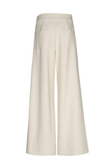 CREAM LOOSE-FITTING BOUCLETTE TROUSERS