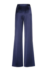 DARK INDIGO SHINY WIDE TROUSERS