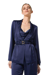 DARK INDIGO SHINY VISCOSE BLAZER