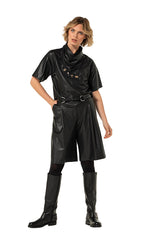 BLACK VEGAN LEATHER STRAIGHT TOP