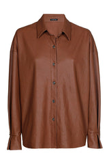 VEGAN LEATHER SHIRT BLOUSE