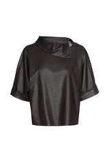 VEGAN LEATHER STRAIGHT TOP