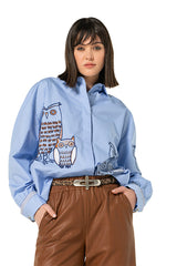 EMBROIDERY COTTON SHIRT BLOUSE