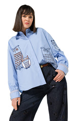 EMBROIDERY COTTON SHIRT BLOUSE