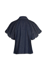 SCARF DENIM TOP