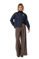 STUDS DENIM BLOUSE