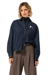 STUDS DENIM BLOUSE