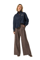 STUDS DENIM BLOUSE