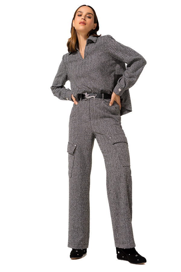 SMOOTH TWEED SHORT STRAIGHT TOP