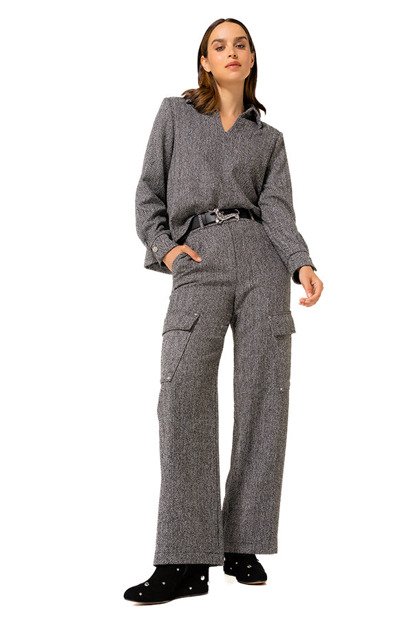 SMOOTH TWEED SHORT STRAIGHT TOP
