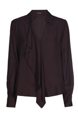JABOT DETAIL SHINY BLOUSE