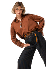 SHINY COTTON BLOUSE