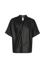 BLACK VEGAN LEATHER TOP