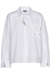 EMBROIDERY SLEEVE EFFECT SHIRT BLOUSE