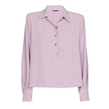 PINK STRAIGHT-FITTING SHORT BLOUSE