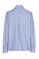 BLUE PATCHWORK DETAIL COTTON BLOUSE