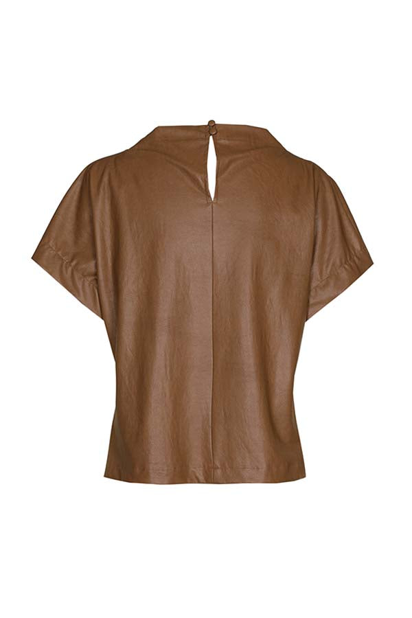 BRANDY SHORT STRAIGHT ECO-LEATHER TOP