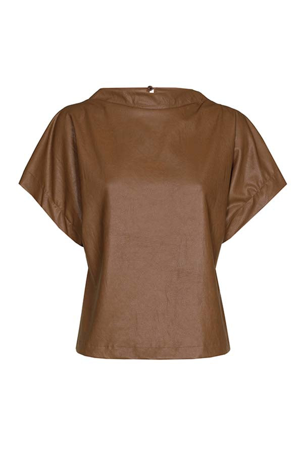 BRANDY SHORT STRAIGHT ECO-LEATHER TOP