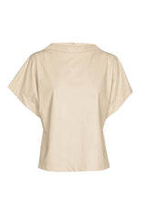 IVORY SHORT STRAIGHT ECO-LEATHER TOP