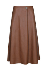CARAMELLO VEGAN LEATHER ELEGANT A-LINE SKIRT