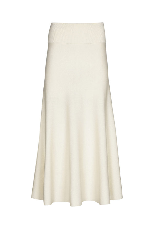 BEIGE STRETCH JERSEY SKIRT